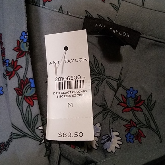 Ann Taylor Floral Bow Neck Blouse - Picture 5 of 7